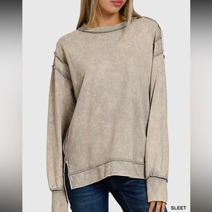 Sleet Grey Raw Edge Sweatshirt
